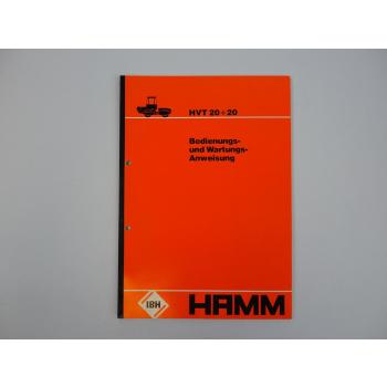 Hamm HVT 20+20 Walze Betriebsanleitung Bedienungsanleitung Wartung 1980