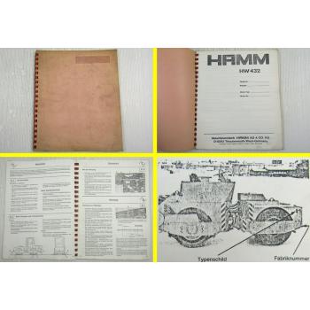 HAMM HW432 Walze Bedienungsanleitung Betriebsanleitung Wartung 1980