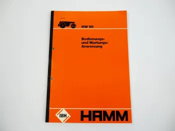 Hamm HW90 Walze Betriebsanleitung Bedienungsanleitung Wartung 1980
