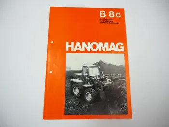 Hanomag B8 c Radlader Ausrüstungen Prospekt 1970er Jahre