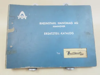 Hanomag Brillant 600 Ersatzteilkatalog Ersatzteilliste 1962
