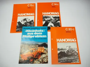 Hanomag C11 C14 C20 c Compaktor Müllverdichter 4x Prospekt 1974