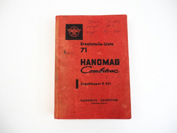 Hanomag Combitrac R435 Zugschlepper Ersatzteilliste 1959