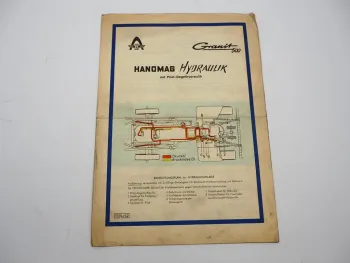 Hanomag Granit 500 Hydraulik mit Pilot Regelhydraulik Bedienungsanleitung 1962