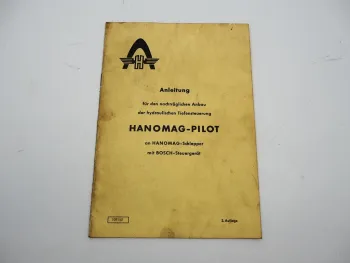 Hanomag Granit Brillant Robust Pilot Hydraulik Anbauanleitung Montage 1962