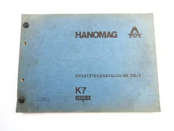Hanomag K7 Serie B Kettenschlepper Ersatzteilliste Ersatzteilkatalog 1967