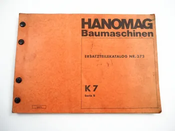 Hanomag K7 Serie B Kettenschlepper Ersatzteilliste Ersatzteilkatalog 1970