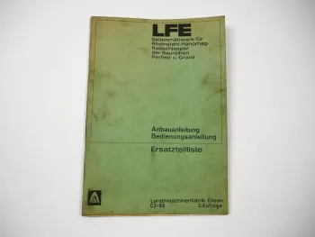 Hanomag Perfekt Granit LFE Seitenmähwerk Betriebsanleitung Ersatzteilliste 1966
