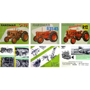 Hanomag R12 R19 R35 R45 Traktoren 3 Prospekte in Schwedisch tekniska Data