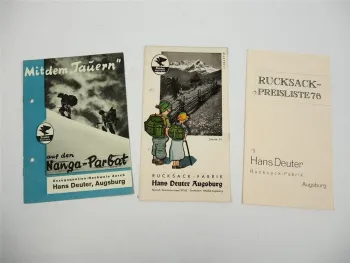 Hans Deuter Augsburg Rucksack Tauern Tornister Katalog Preisliste 1930er Jahre