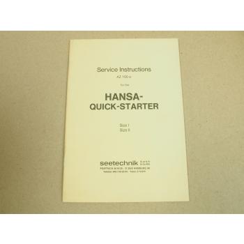 Hansa Quick Starter AZ100e Size I and II Service Instructions for boat
