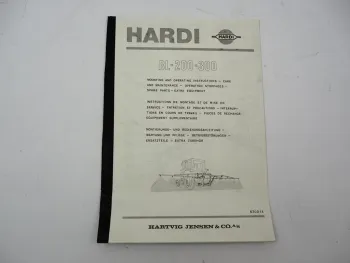 Hardi BL 200 300 Feldspritze Anbau Betriebsanleitung Ersatzteilliste 1970er J.