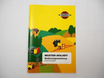 Hardi Master HFA HFY 600 800 1000 1200 Feldspritze Betriebsanleitung 1995