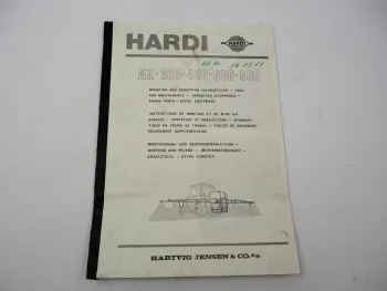 Hardi NK 300 400 600 800 Feldspritze Anbau Betriebsanleitung Ersatzteilliste