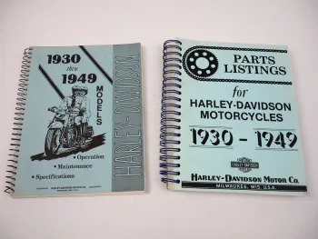 Harley Davidson 1930 - 1949 Operation Maintenance Specification and Parts List