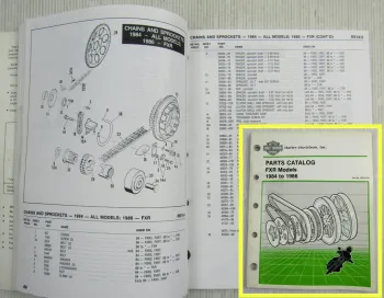 Harley Davidson FXR FXRS FXRT FXRDG FXRD FXRS 1984 - 1986 Parts Catalog List