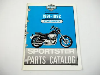 Harley XL XLH 883 1200 Evolution Sportster five Speed 1991 to 1992 Parts Catalog