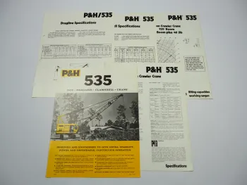 Harnischfeger P&H 535 35 to Hydraulik Hoe Dragline Crawler Crane brochure 1975