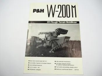 Harnischfeger P&H W 200M 20t Rough Terrain Mobilkran Brochure 1977