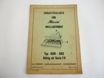 Hassia DAN DAS Drillautomat Serie F9 Ersatzteilliste 1969