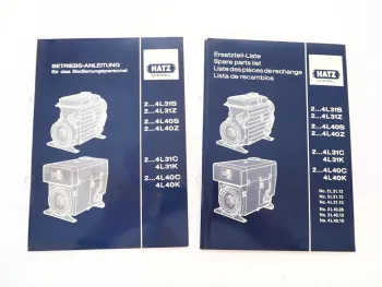 Hatz 2 3 4 L 31 40 S Z C K Motor Betriebsanleitung Ersatzteilliste 1988/89