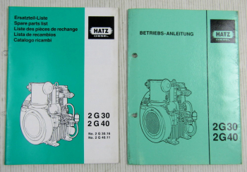 Hatz 2G30 2G40 Dieselmotor Betriebsanleitung Bedienung Ersatzteil-Bildkatalog