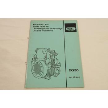 Hatz 2G30 Diesel Motor Ersatzteilliste Parts List Lista de recambios 10/1988