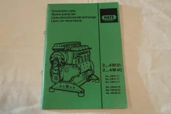 Hatz 2M31 - 4M40 Dieselmotor Ersatzteilliste Parts List Lista de recambios 1988