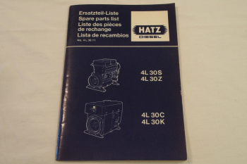 Hatz 4L30S 4L30Z 4L30C 4L30K Ersatzteilliste Parts List Lista de recambios 1981