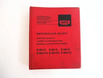 Hatz E 80 85 89 G FG Motor Werkstatthandbuch Reparaturhandbuch 1980