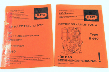 Hatz E950 DieselMotor luftgekühlt Ersatzteilliste und Bedienungsanleitung 1974