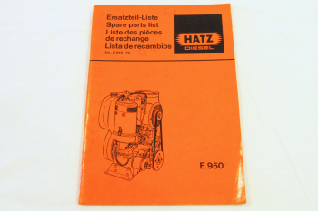 Hatz E950 Motor Ersatzteilliste Parts List Lista recambios Mai 1981