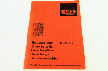 Hatz E950.12 Motor Ersatzteilliste Parts List Lista recambios 1977
