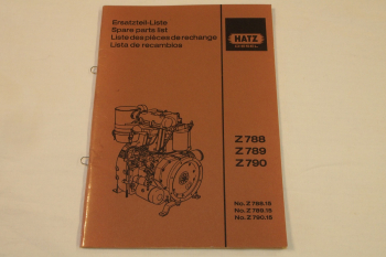 Hatz Z788 Z789 Z790 Dieselmotor Ersatzteilliste Parts List Pezzi ricambio 1990