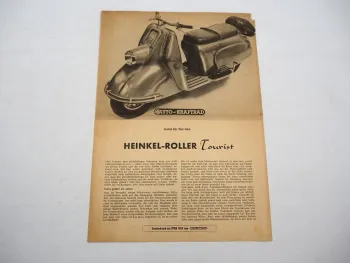 Heinkel Roller Tourist Motorrad Testbericht Auto und Kraftrad 1953