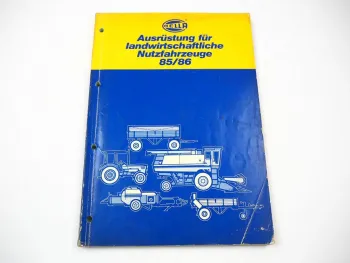 Hella Elektrische Ausrüstung für Landmaschinen Traktor Mähdrescher Katalog 1985