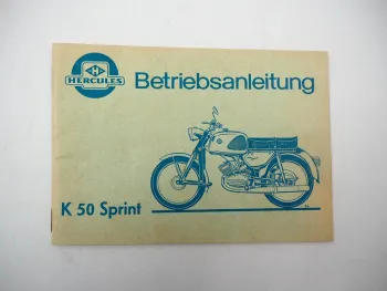 Hercules K50 Sprint Motorrad mit Sachs Motor 50S Betriebsanleitung Wartung