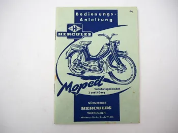 Hercules Moped Typ 217 mit Sachs Motor Betriebsanleitung Wartung 1950/60er Jahre