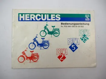 Hercules Prima 2 5 5S Mofa mit Sachs Motor Betriebsanleitung Wartung 1994