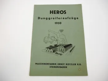 Heros Dunggreifer Aufzug Seilwinden Katalog 1950 Ernst Rotzler KG