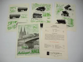 Herrmann Peter Hall Köln Riehl LKW Anhänger Aufbauten Prospekt Preisblatt 1954