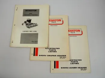 Hesston 6400U Windrower + Auger Draper Header Ersatzteilliste Parts Listing 1978
