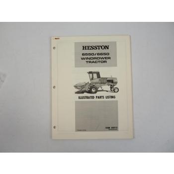 Hesston 6550 6650 Windrower Tractor Ersatzteilliste Parts Listing 1980