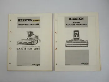 Hesston 6600 6665 Windrower + Auger Header Ersatzteilliste Parts List 1980