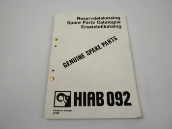 Hiab 092 Ladekran Ersatzteilliste Parts Book ca. 1980er Jahre