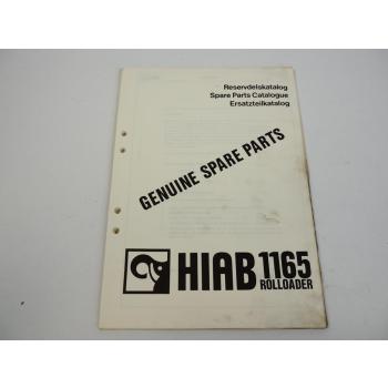 Hiab 1165 Ladekran Rolloader Ersatzteilliste Parts Book 1980