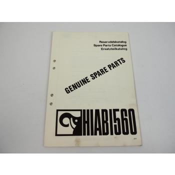 Hiab 1560 Ladekran Ersatzteilliste Parts Book 1974
