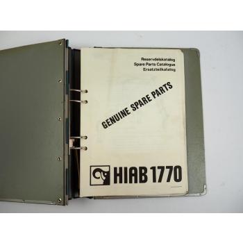 Hiab 1770 Ladekran Ersatzteilkatalog Spare Parts Catalogue 1984