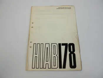 Hiab 178 Ladekran Ersatzteilliste Parts Book 1969