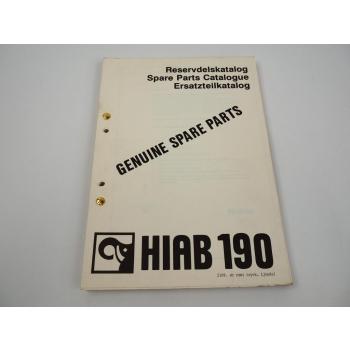 Hiab 190 Ladekran Ersatzteilliste Parts Book ca.1980er/90er Jahre